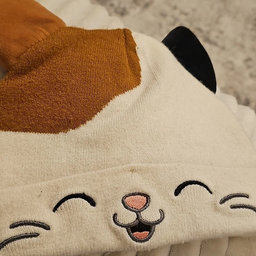 Universal Kids Cartoon Beanie Set - Yellow, Cream, Brown. Lot of Three Kids Hats